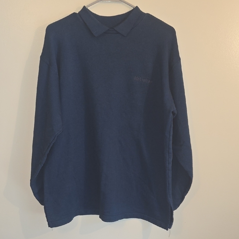 Classic Navy Blue Men's Valvoline Workers Sweatshirt MADE IN USA LOT N